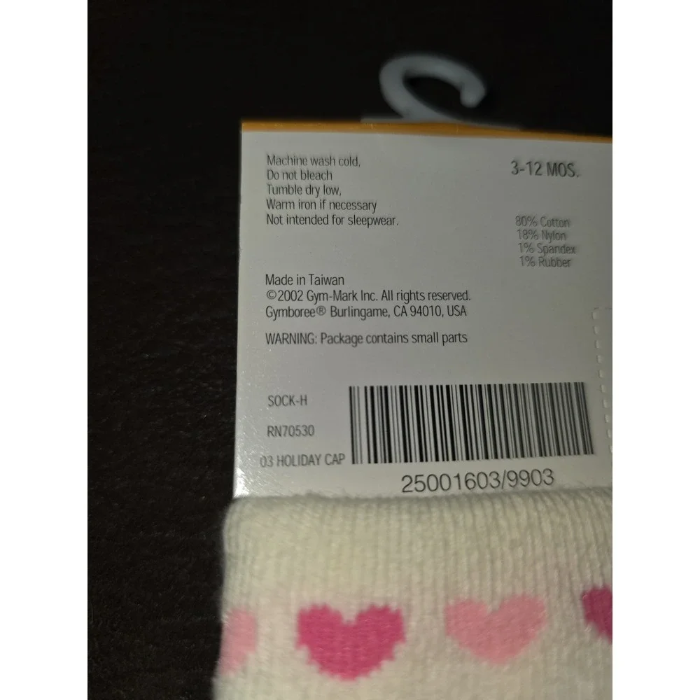 Gymboree vintage heart valentine's day socks size 3 12 months shoe 01 to 03 nwt